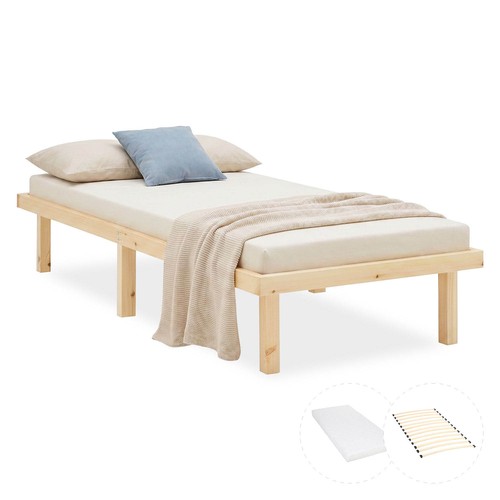 Lit bois massif 90x200 avec - en,