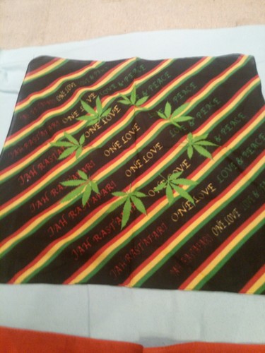 Bandana head wrap - weed, leaf
