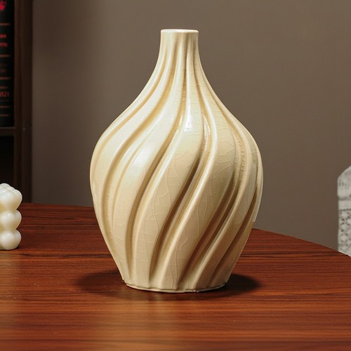 Sculptural spiral ceramic vase - sculptural,