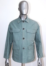 Vintage 60s Green Cotton Canvas Hunting Jacket GAILLIARD Size M/L Made in France