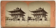 FRANCE Arcachon Buffet Chinois Architecture Chine c1870 Photo Stereo Vintage 
