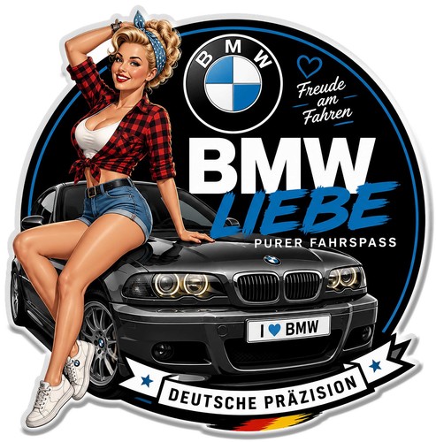 Sticker bmw liebe pin - liebe, pin-up