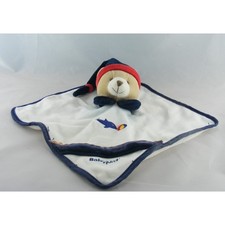 Doudou plat ours blanc bleu