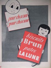 PUBLICITÉ DE PRESSE 1953 BISCUITS BRUN PATES LA LUNE - ADVERTISING