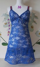 NUISETTE AUBADE S NEUVE AMOUR INCA DENTELLE BLEU COMBINETTE 36 1 CHEMISE DE NUIT