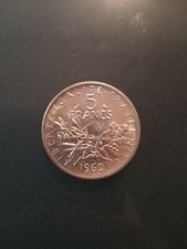 5 Francs Semeuse 1960 Argent TRÈS BON ÉTAT Pièce France 5ème Rép.