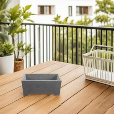  Pot de fleurs en pierre polyvalent, jardinière rectangulaire pour cactus,