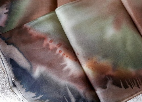 Foulard carré soie vintage - foulard,