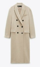 NWT Zara Sand Wool Blend Coat