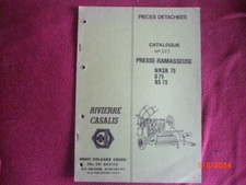 CATALOGUE  PIECES   PRESSES RAMASSEUSES RIVIERRE CASALIS  NRSB 75 - B 75 - BS 75