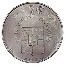 France - 1,5 euro Jumelage Beaumont-du-Périgord / Rhinau - 1997 - cupronickel