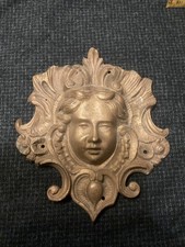 Décoration De Meuble PLAQUE EN BRONZE Femme Déesse Ornement Garniture Fronton