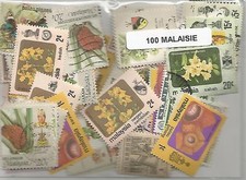 Lot de 100 timbres de Malaisie