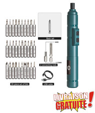 Tournevis Pro Rechargeable + 30 Embouts Idéal Smartphone, PC, Modélisme