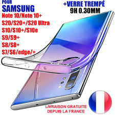 COQUE SILICONE pour Samsung Note10Plus/Note20/S22/S20/10+VERRE TREMPE INTEGRALE