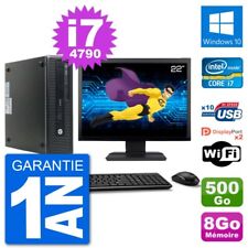 PC HP 800 G1 Ecran 22" Core i7-4790 RAM 8Go Disque 500Go Windows 10 Wifi