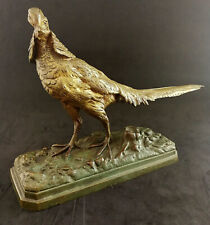 Henri TRODOUX (XIXeme siècle), Faisan chinois en bronze, signé L : 28 cm