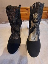 Bottines femme 39, en daim et dentelle noire, NEUVES