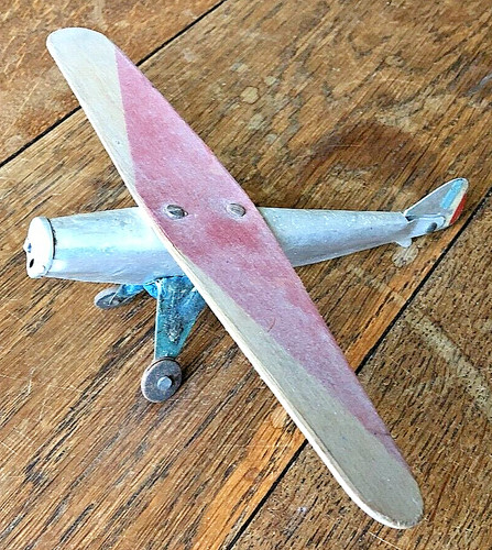 Avion tôle bois jouet - -,