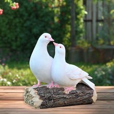 Couple de pigeons debout sur