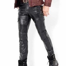 Pantalon en cuir de motard
