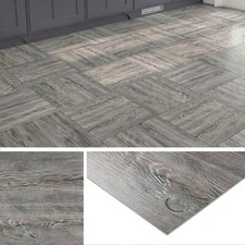 Dalle PVC Adhesive Sol Bois Gris 30x30CM Lino Sol Adhesif Salle de Bain Parqu...