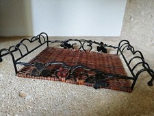 Plateau Osier Et Fer Forgé