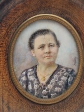 Miniature Femme Peinte Epoque Art Deco Signée