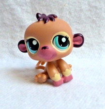 LITTLEST PETSHOP LPS #1925 HASBRO BEBE SINGE MONKEY CAPUCIN ROSÉ PRUNE YEUX VERT