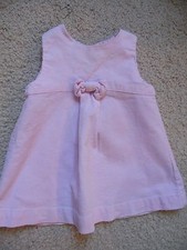 ROBE BEBE FILLE ROSE PALE A FINES COTES TAILLE 12 MOIS IDEE CADEAU