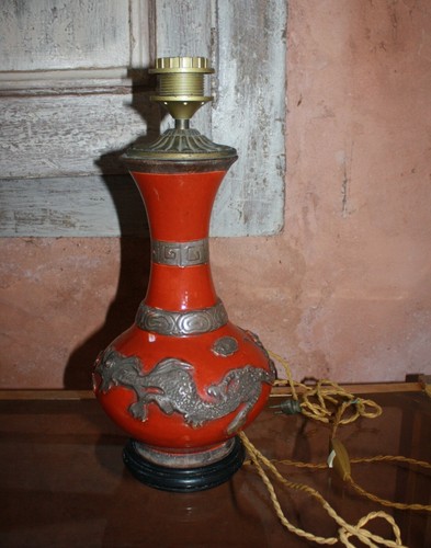 Ancienne lampe vase - , en