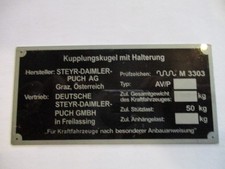 Plaque Signalétique Steyer
