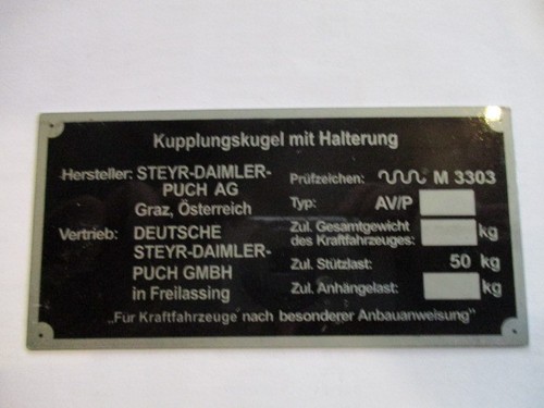 Plaque signalétique steyer - plaque,