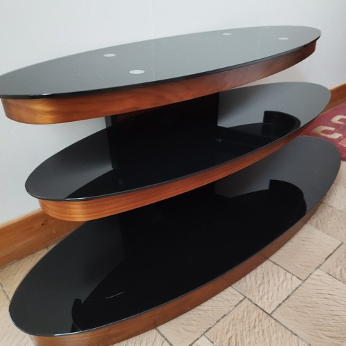 Meuble verre fumé bois - tv,