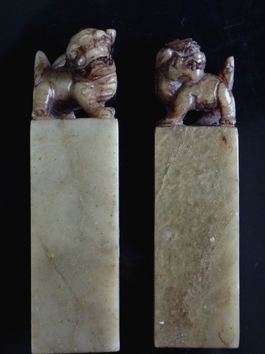 Deux cachets seaux chine jade - deux,