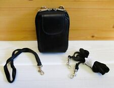 Petite pochette cuir noir agneau port ceinture ou anse poignée ou bandoulière