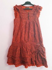 Robe CATIMINI 14 Ans rose rouge violet à froufrous très bon état