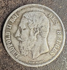 5 Francs Belge Roi Léopold II 1869