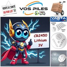 Pile bouton Lithium 3V : CR2450 DL2450 BR2450 ECR2450 EL2450 570 mAh ( Varta )