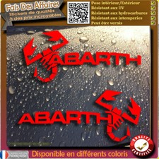 2 stickers autocollant abarth scorpion sponsor deco fiat