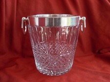 SEAU A CHAMPAGNE EN CRISTAL TAILLE,MONTURE METAL CHROME,TAILLE "TOMMY",EPOQUE XX