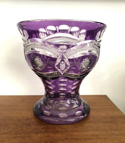Grand vase cristal taillé - vase,
