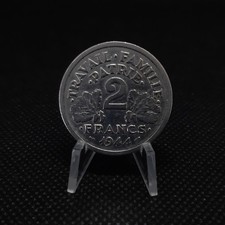 2 francs État français 1944 B - Francisque, TB+,  sous pochette