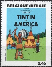 TINTIN Kuifje HERGE BELGIQUE 3621 ** MNH Tintin en Amérique indien tipi 2007