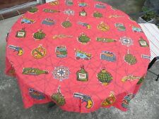 TISSU   VINTAGE en métis rouge des années 1960 BOUSSAC modèle PIRATE