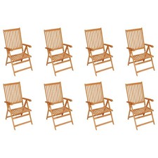 Lot de 4 Chaises Inclinables de Jardin Sièges Patio Bois de Teck Solide vidaXL