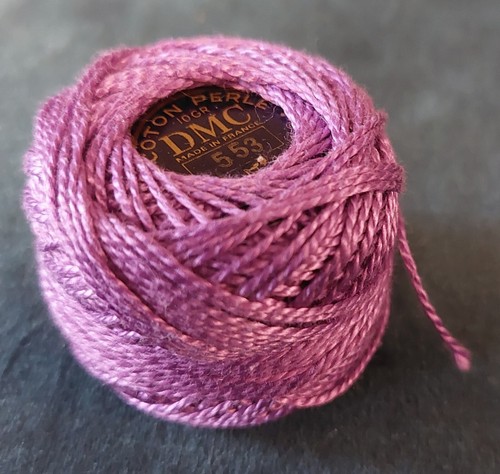 Bobine coton perlé - dmc, mauve