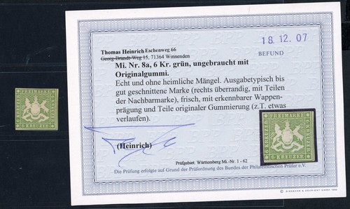 Wurtemberg michel numéro - michel, 8a