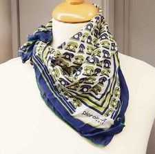 foulard vintage coton :: motif téléphone :: 53 cm carré