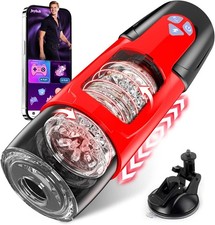 Masturbateur télescopique avec app, sextoy réaliste succion et vibration 7 modes